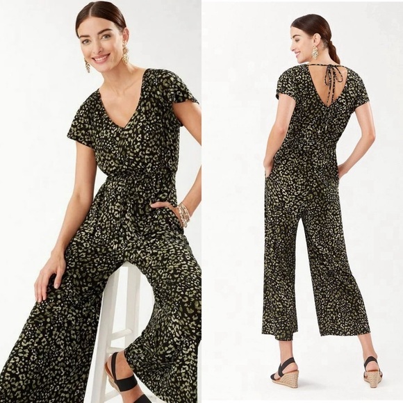 Tommy Bahama Women's Wild One Short-Sleeve Jumpsuit, Multi, Medium - Picture 1 of 12